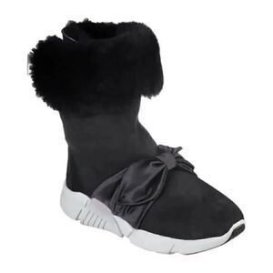 Mark Nason Sneaker Sherling Boot BlackSatin Bow 11